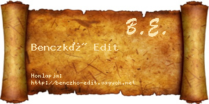 Benczkó Edit névjegykártya